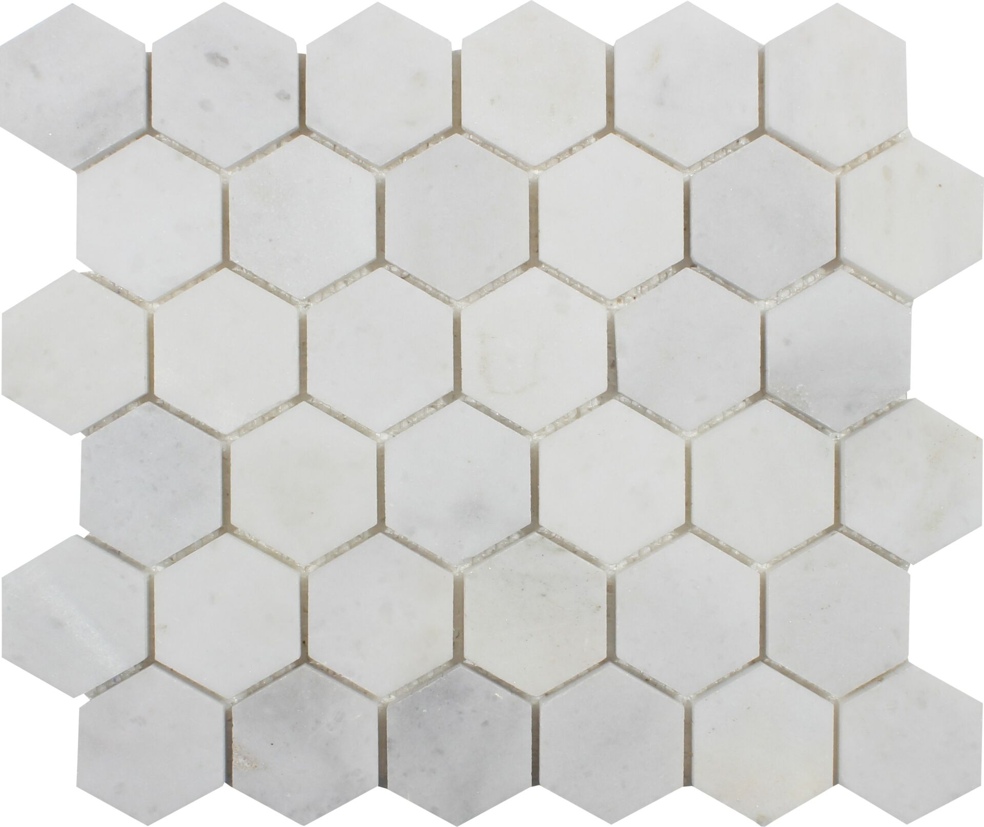 BEYAZ HEXAGON MERMER CİLALI MOZAİK