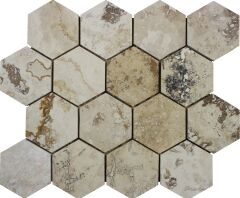 VALENCİA TRAVERTEN HEXAGON HONLU DOLGULU MOZAİK
