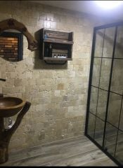 10x10cm DOĞAL TAŞ TRAVERTEN ANTİK ESKİTME