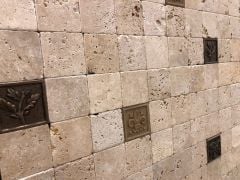 10x10cm DOĞAL TAŞ TRAVERTEN ANTİK ESKİTME