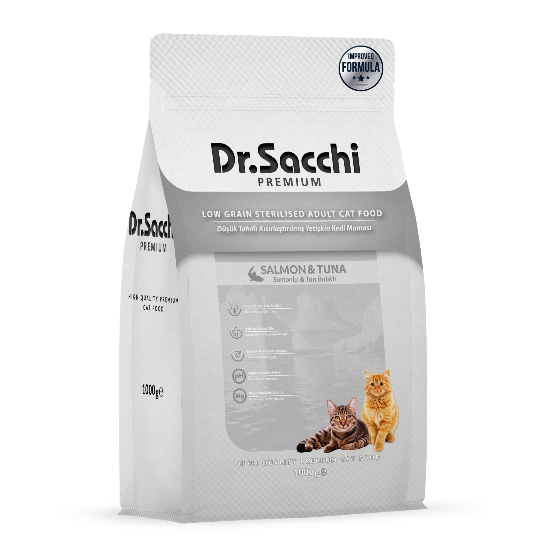 Dr.Sacchi Premium Düşük Tahıllı Kısırlaştırılmış Yetişkin Kedi Maması 1 Kg