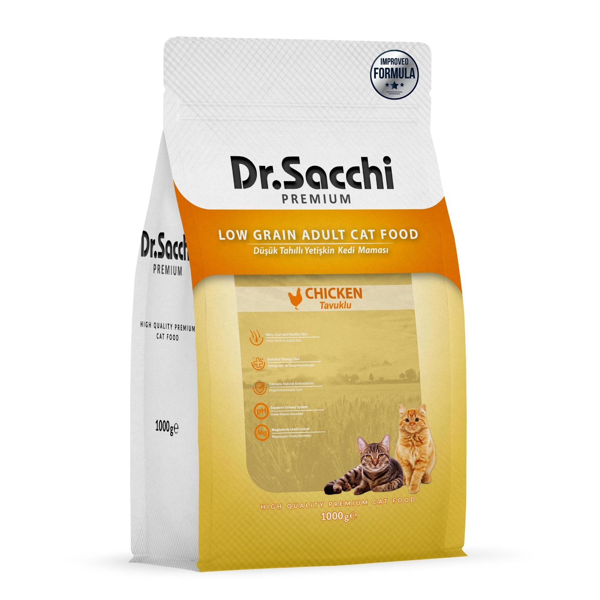 Dr.Sacchi Premium Düşük Tahıllı Tavuklu Kedi Maması 1 Kg