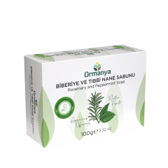BİBERİYE ÖZLÜ TIBBİ NANELİ KATI SABUN - 100 gr (KOSTİKSİZDİR)