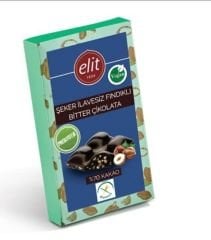 Elit Şeker İlavesiz Fındıklı Bitter Çikolata
