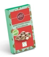Elit Şeker İlavesiz Fındıklı Sütlü Çikolata