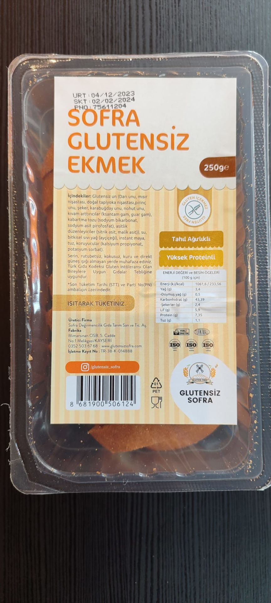 Sofra Glutensiz Ekmek