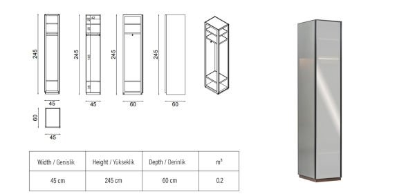 NM SELECTA TEKLİ CAM DLP SOL ALÜMİNYUM(ASKILIK)