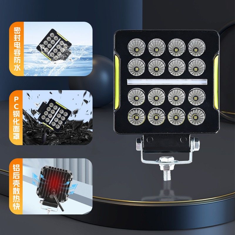 Space Offroad sis lambası 10,5 x 3,5 x 12cm kare beyaz-amber 35w 12-80v adet / LASS351-1