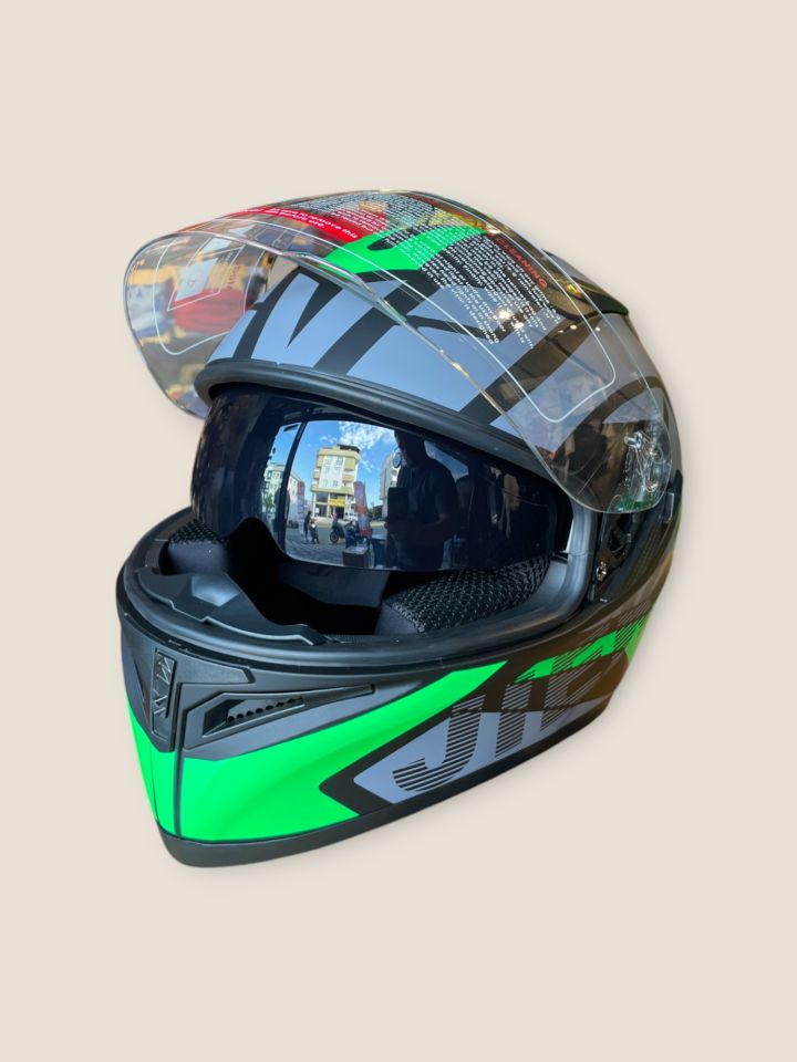 JK Full Face Yeşil Kask LARGE