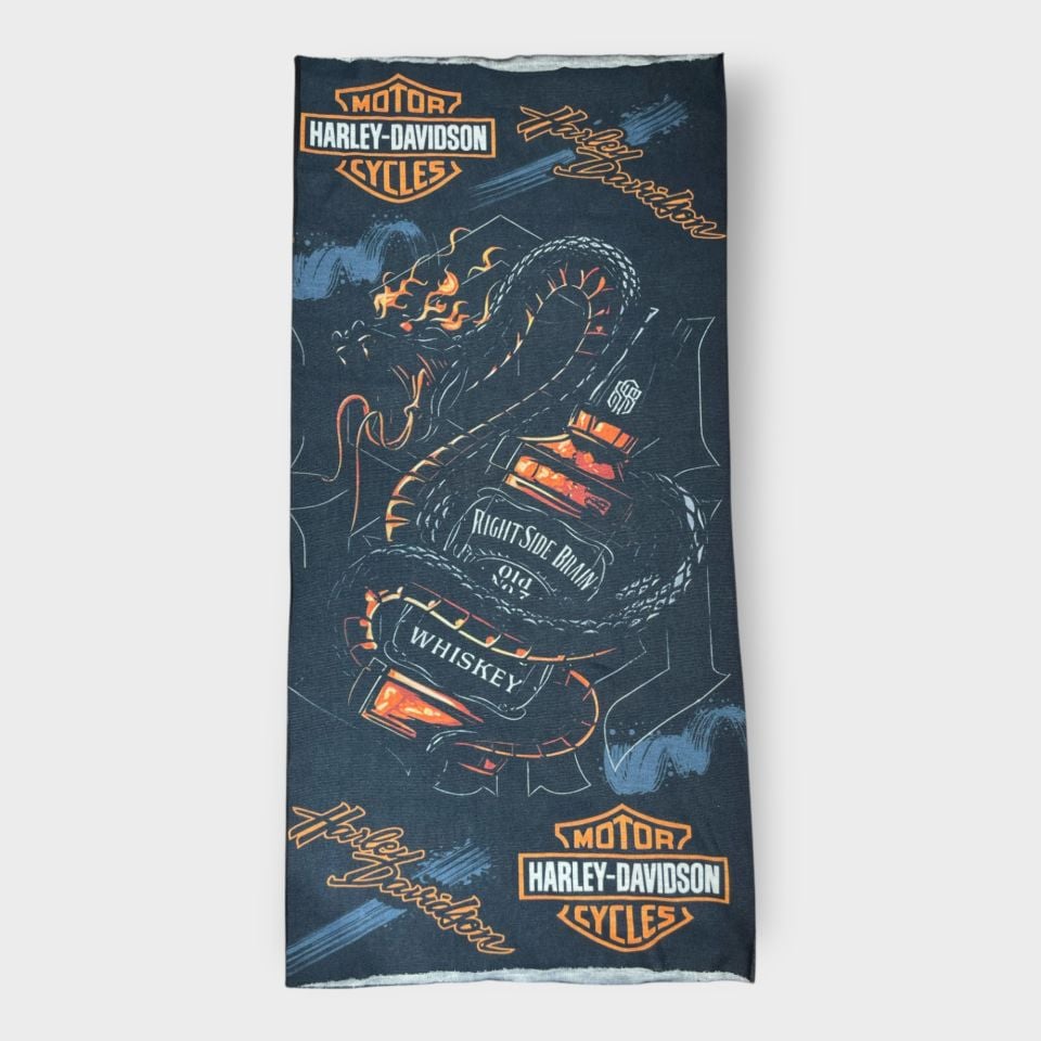 Harley Davidson Desenli Boyunluk Kumaş