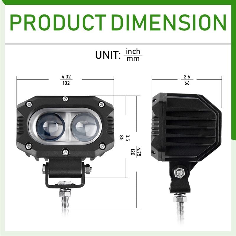 Offroad sis lambası beyaz-amber çakarsız 40w 12-30v adet / LASS298 TAKIM (2 ADET)