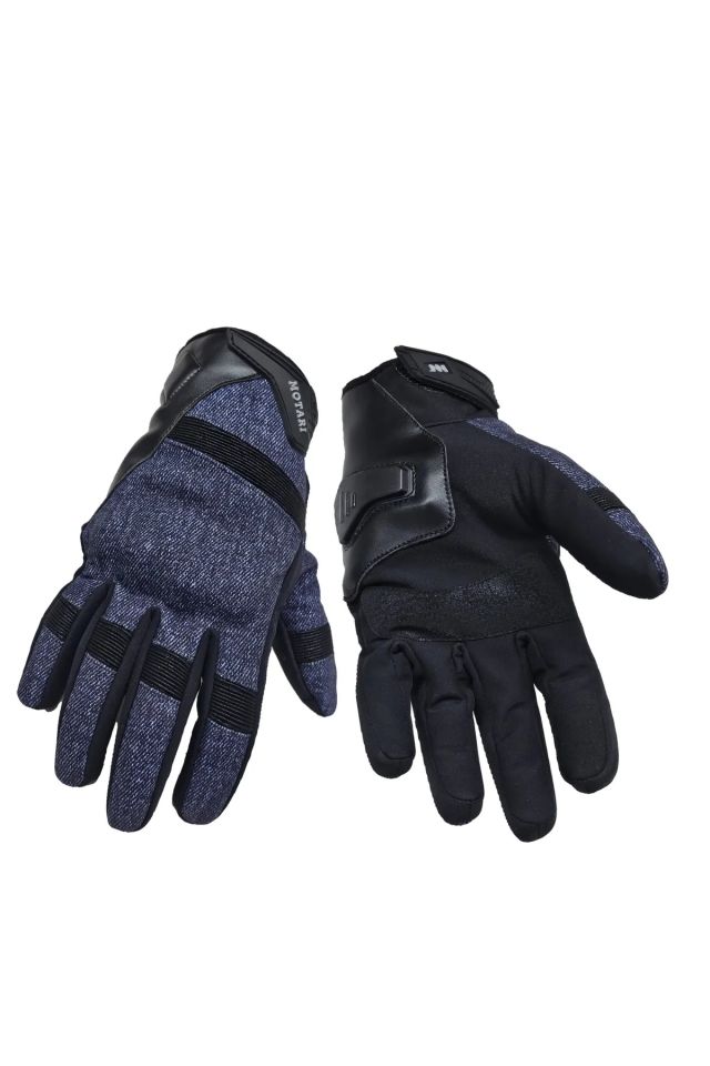 Softshell Suya Dayanıklı Avuç Içi Korumalı Denim Motosiklet Eldiveni, Rüzgar Geçirmez