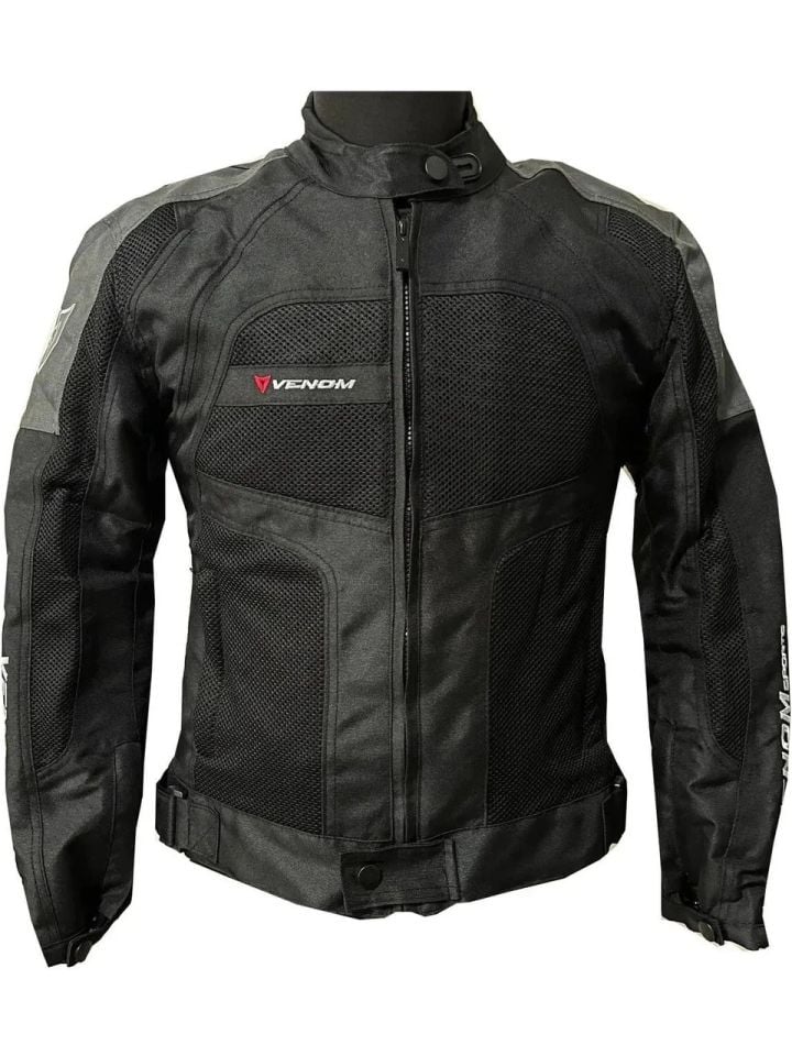 Venom Dynamic 4 Mevsim Siyah Gri Motosiklet Montu