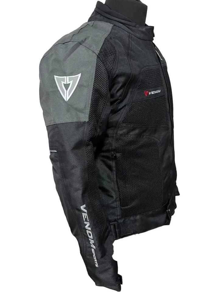 Venom Dynamic 4 Mevsim Siyah Gri Motosiklet Montu