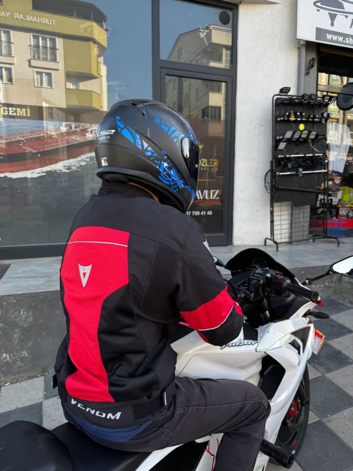 Venom CEKET DYNAMIC KIRMIZI SİYAH DÖRT MEVSİM MOTOSİKLET MONTU