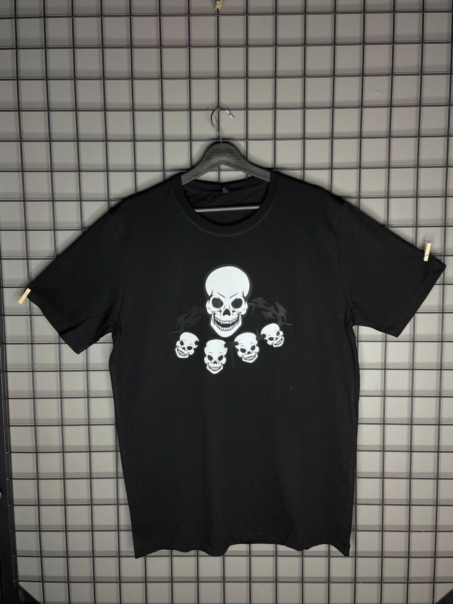 Three Skull Black Oversize Tshirt