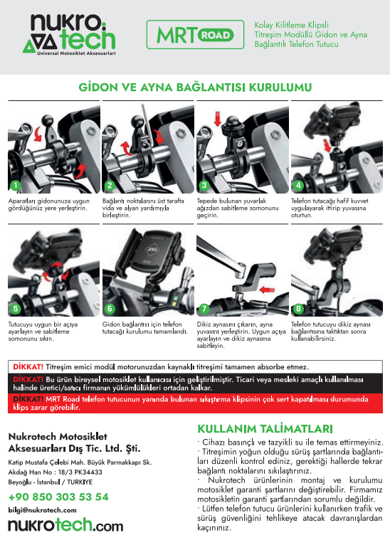 Nukrotech MRT ROAD Titreşim Modüllü Telefon Tutucu