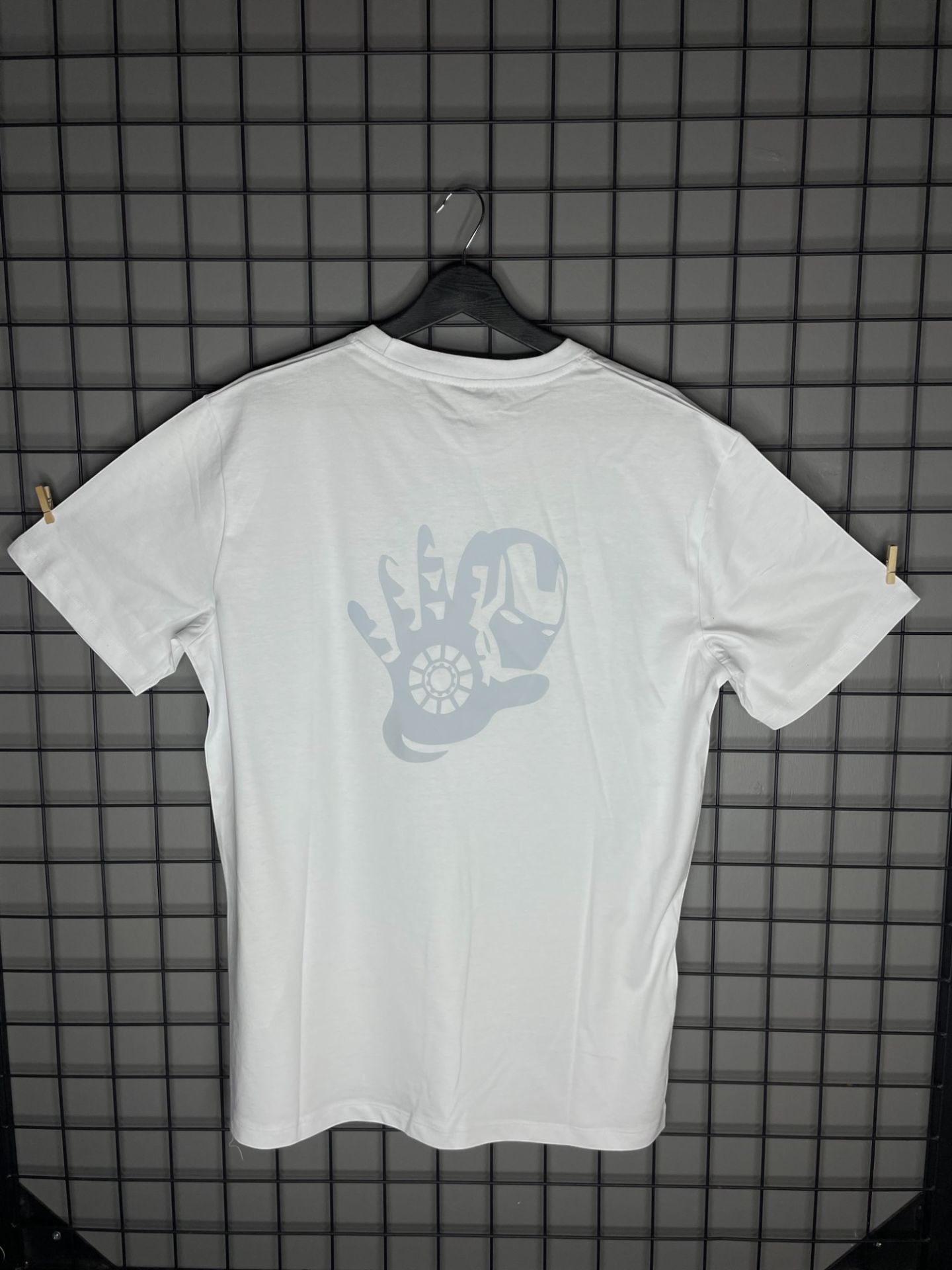 Reflektör Baskı İron Man Oversize Tshirt