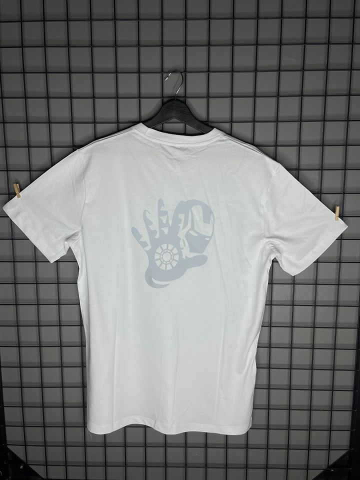 Reflektör Baskı İron Man Oversize Tshirt