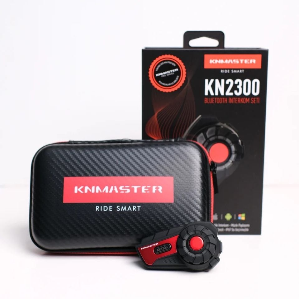 Knmaster KN2300 Motosiklet Kask İnterkom Bluetooth Intercom Kulaklık Seti Siyah