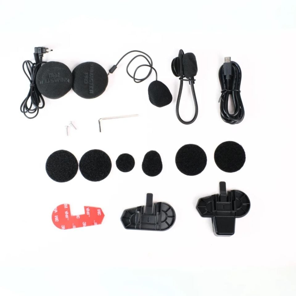 Knmaster KN2300 Motosiklet Kask İnterkom Bluetooth Intercom Kulaklık Seti Kırmızı