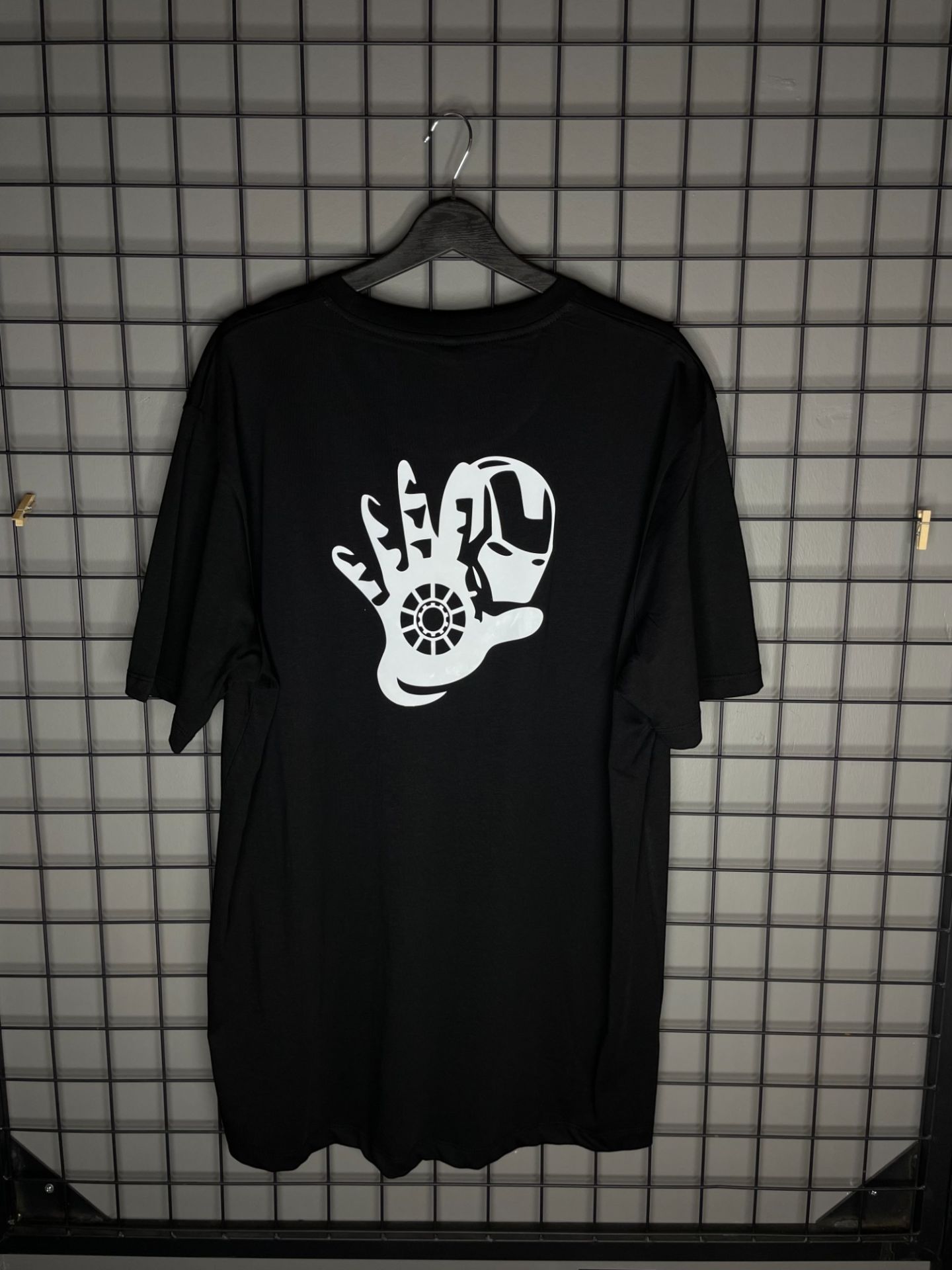 Reflektör Baskı İron Man Tshirt