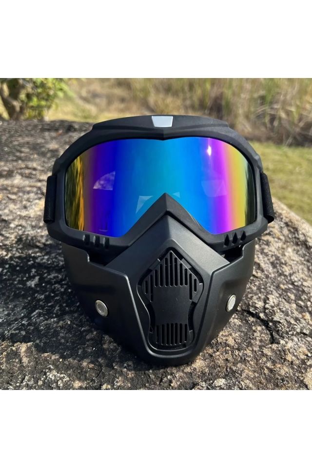 Rüzgar geçirmez HD Motosiklet ve kar kayak Spor Gözlük Motokros Yaz UV Koruma GÜMÜŞ MAVİ