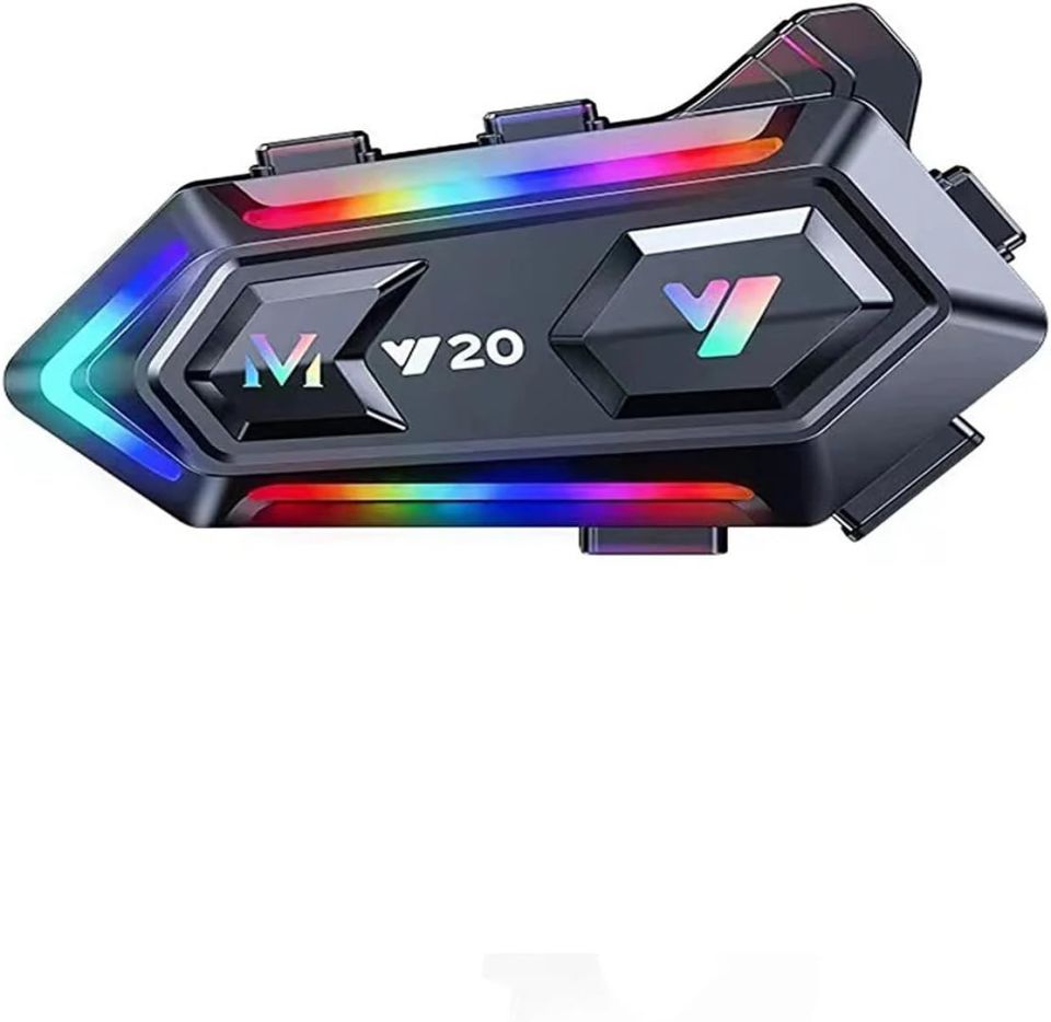 Y20 Motor  Kask Kulaklık RGB Modlu Bluetooth Motosiklet Kulaklık 5.3 Bluetooth Interkom
