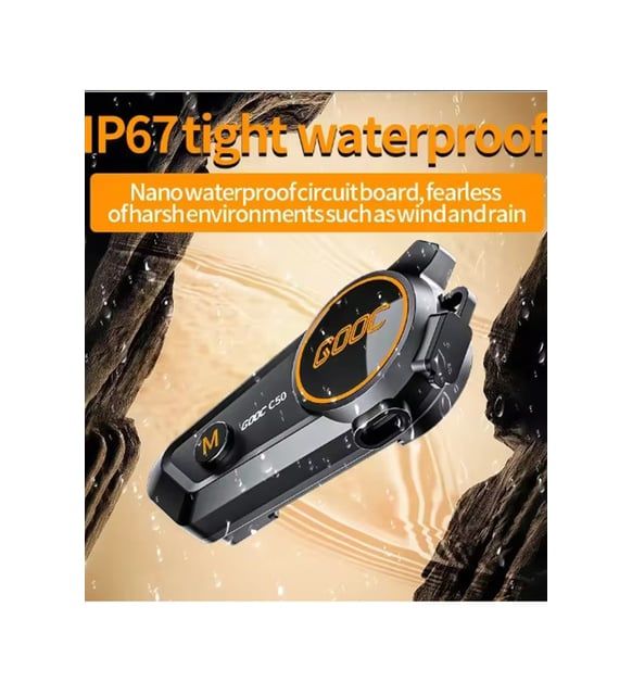C50 2x Motosiklet Intercom Kask Kulaklık 1500 Mah Rgb Işıklı Çift Eşleşme
