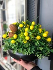Limonlu Yassı vazo