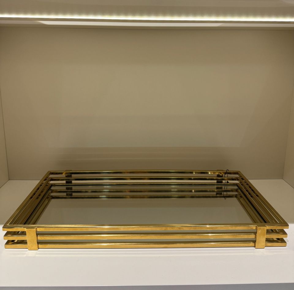 Gold 3 Katlı Aynalı Tepsi