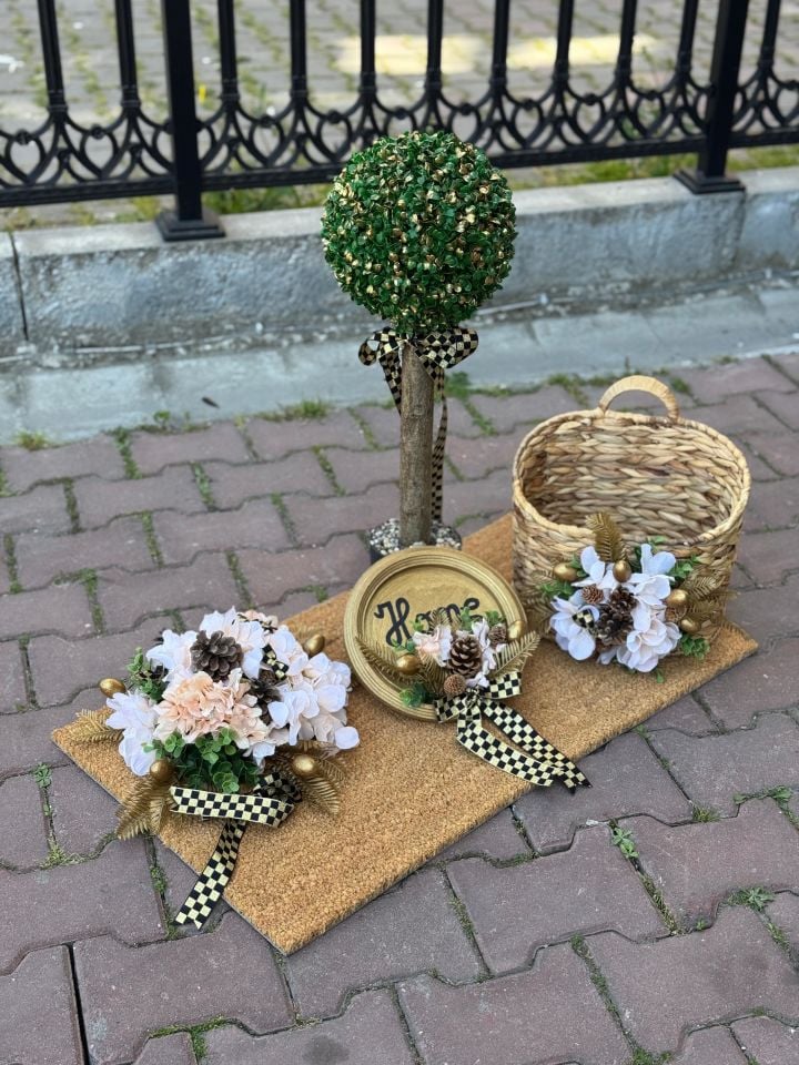 Kapı Önü Paspas Set 4 Parça Gold