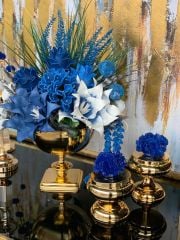 Mavi Çiçek-Mercan Set