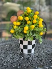 Yapay Limonlu Damalı Vazo