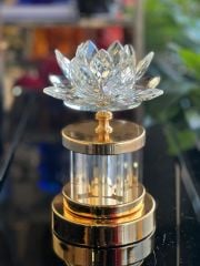 Kristal Lotus Dekor Küçük Gold