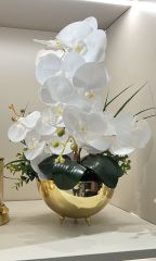 Orkideli Vazo /Gold
