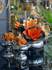 Çiçekli Vazo Ve İkili Mercan Dekor Set