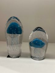 İkili Kristal Denizanası Dekor/Mavi