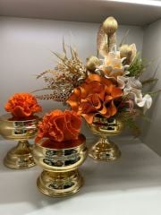 İkili mercan Kutu ve Çiçekli Vazo Set
