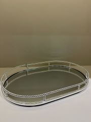 Gümüş  Aynalı Oval Tepsi