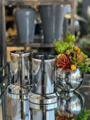 İkili mumluk ve sukulentli vazo set