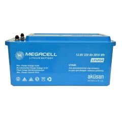 Megacell 12.8V 220Ah (Bluetooth) LiFePO4 Lityum Demir Fosfat Akü(ABS Kasa)