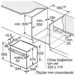 Bosch HRA518BS1 Inox Ankastre Fırın