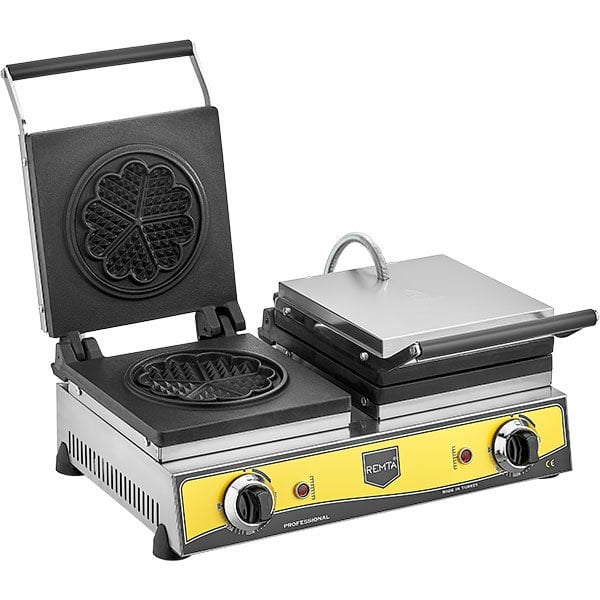 Remta W15  Çiftli Çiçek Model Waffle Makinası Elektrikli 21 cm Çap