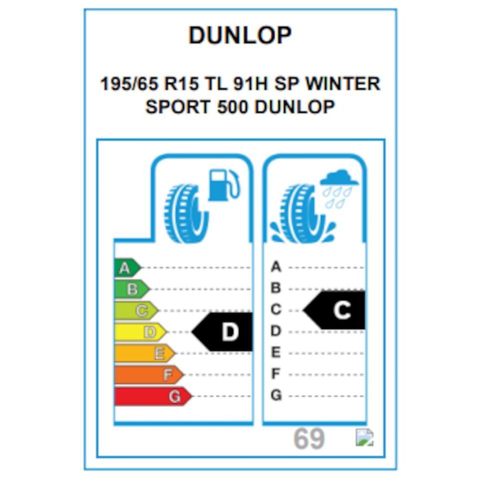 Dunlop 195/65 R15 91H Sp Winter Sport 500 Kış Lastiği 2022 Üretim