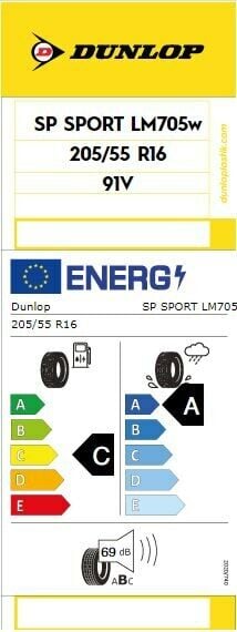 Dunlop 205/55 R16 91V SP Sport LM705 Yaz Lastiği 2024 Üretim