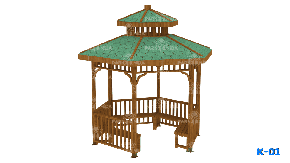 K-01  Altıgen Ahşap Kamelya 300x300 Cm