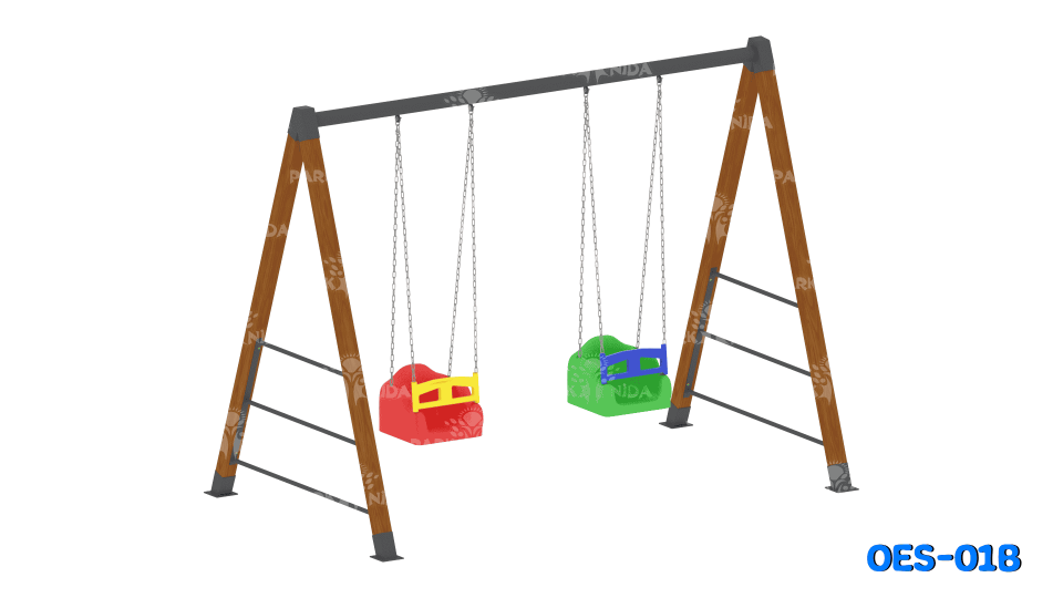 OES-01B İkili Ahşap Salıncak
