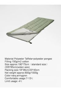 Naturehike H150 ( L ) Zarf Tarzı Pamuklu Uyku Tulumu -4°c Yeşil