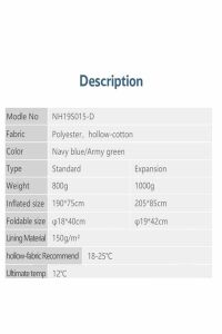 Naturehike H150 ( Std ) Zarf Tarzı Pamuklu Uyku Tulumu 12°c Mor